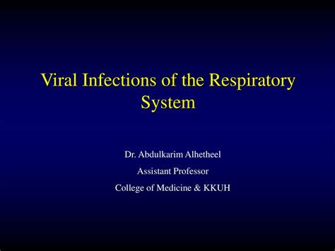 Viral Infections Of The Respiratory System Ppt Download