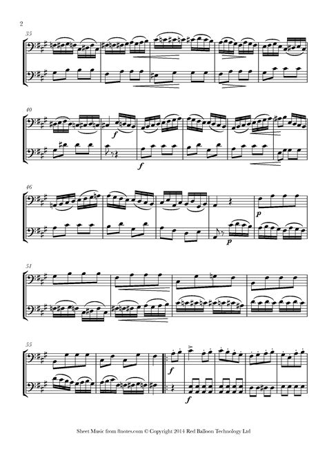 Mozart Leopold Rondo Alla Turca For Cello Duet Free Sheet Music