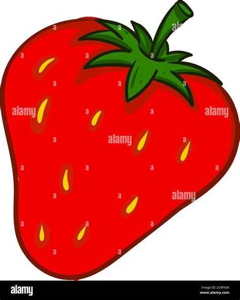 Red Strawberry Illustration Vector On White Background Stock Vector