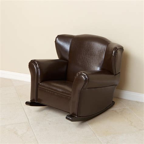 Bonded Leather Brown Kids Rocking Chair 13293570