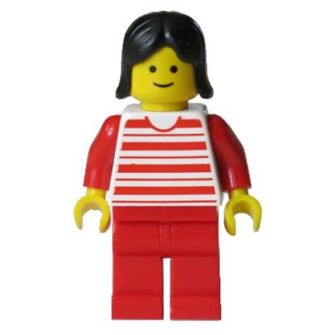 LEGO Minifigure Trn010 Horizontal Lines Red Red Arms Red Legs