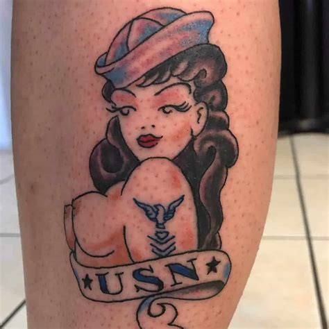 Sailor Pin Up Girl Tattoo Designs