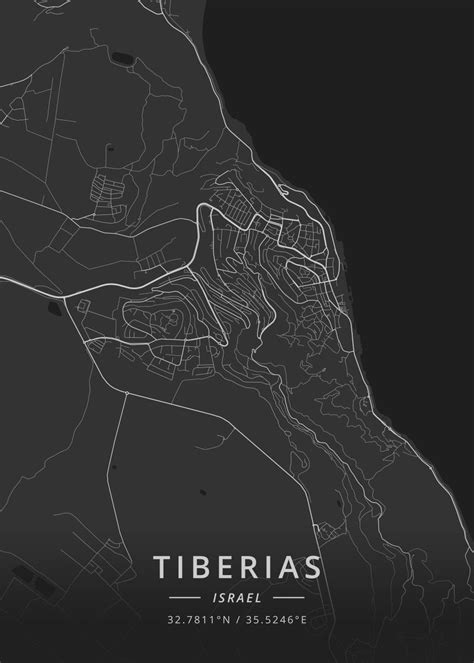 'Tiberias Israel' Poster by Designer Map Art | Displate | Map art, Map art print, Art