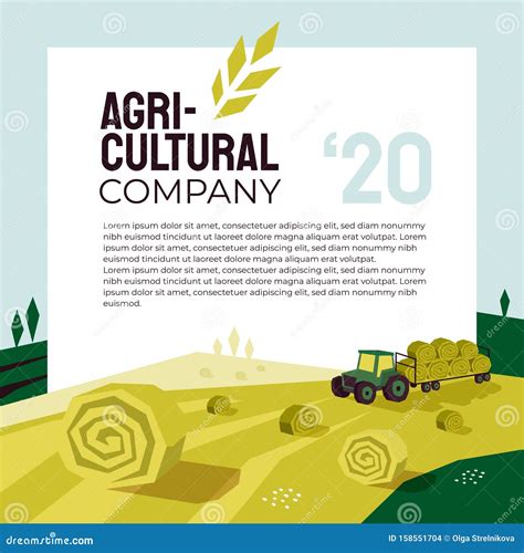 Agricultural Company Poster Design Template Stock Vector