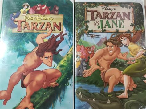 Disney Tarzan And Tarzan And Jane Vhs Clam Shell Walt Disney