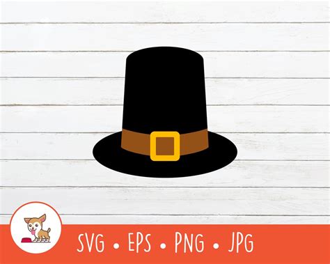 Pilgrim Hat SVG, Pilgrim Hat Clipart, Thanksgiving Cut File for Cricut ...