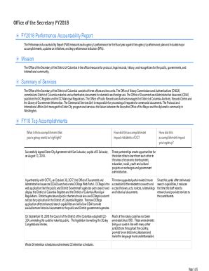 Fillable Online Oca Dc Performance And Accountability Reports And