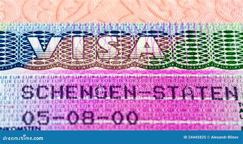 Visto Di Schengen In Passaporto Immagine Stock Immagine Di Vacanze