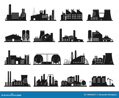 Factory Silhouette Cartoon Vector 13226949