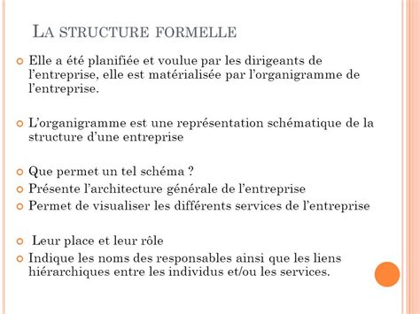 Difference Entre Structure Formelle Et Informelle