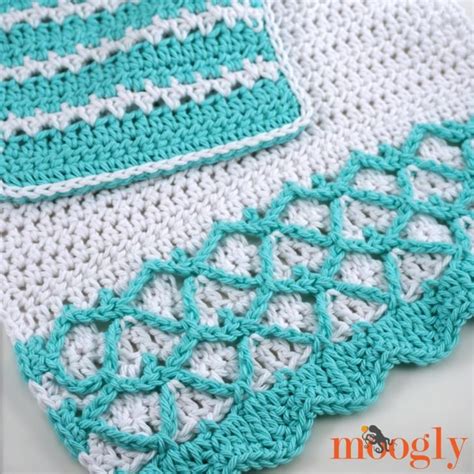 Mermaid Towel And Washcloth Set Free Crochet Patterns Crochet