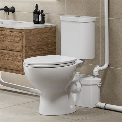 SUPERFLO 600W Upflush Toilet for Basement with Macerating Toilet System