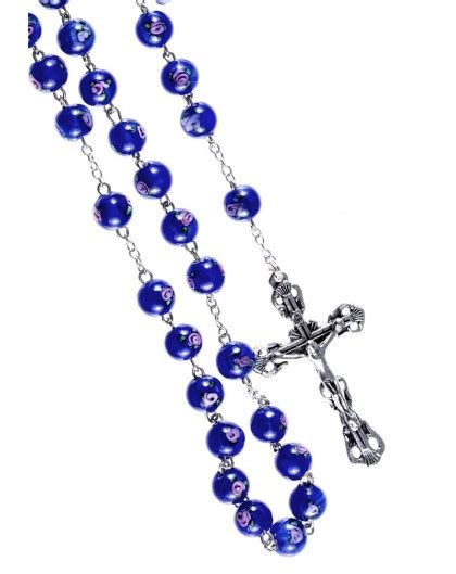 Deep Blue Murano Glass Rosary 6mm Vatican Gift