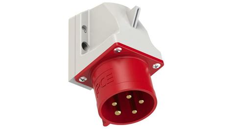 Pc Electric Cee Plug Red White P Wall Mount Mm A