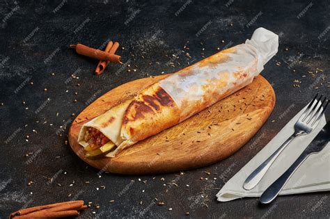 Premium Photo Falafel Wrap Fast Food Dark Photography