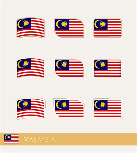 Vector Flags Of Malaysia Collection Of Malaysia Flags 11690608 Vector