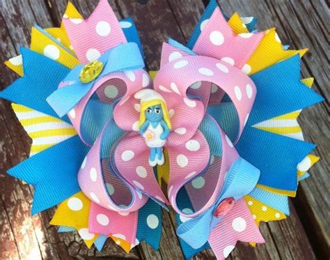 Smurfette Hair Bow By Sassy Katelyn Bowtique Smurfette Cold Porcelain Bows