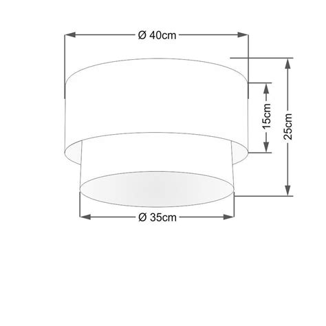 Plafon Duplo Cilíndrico Vivare Md 3045 Cúpula Tecido 40x35cm Bivolt