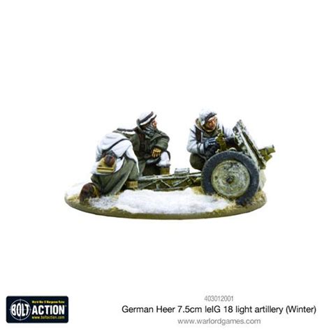 Bolt Action German Heer 75mm Leig 18 Light Artillery Winter Armia Niemcy Oś Bolt