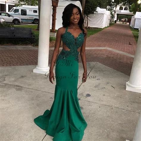 Green Rhinestone Mermaid Long Prom Dresses 2023 Gorgeous Heavy Handmade