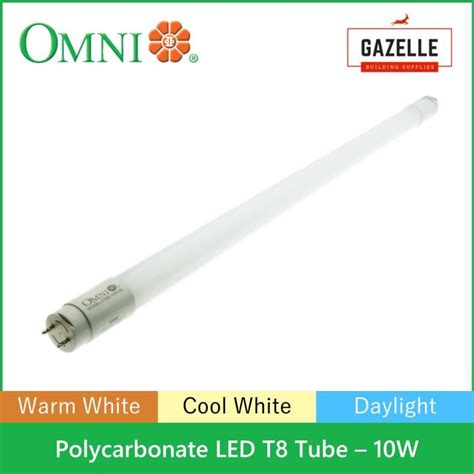 Omni Polycarbonate LED T8 Fluorescent Tube Light LT8S - 10W 10 Watts ...