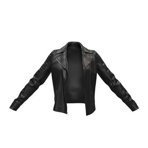 Woman Leather Jacket In Black Color 3d Model Cgtrader