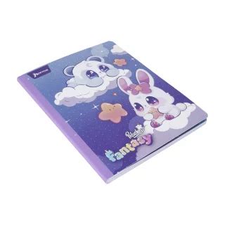 Cuaderno Cosido 100 Hojas Doble Línea Peluches Fantasy Panda Y Conejo