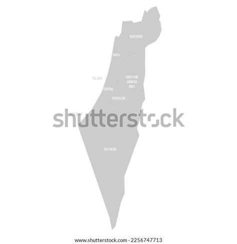 Israel Political Map Administrative Divisions Stock Vector (Royalty ...