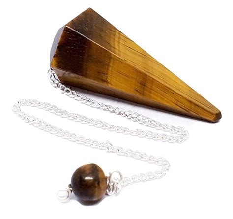 Tigers Eye Pendulum Faceted Crystal Gemstone Reiki Dowser Stress