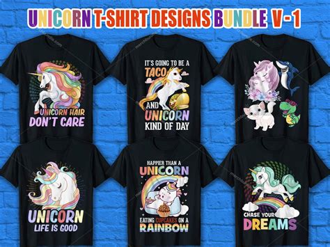 Unicorn T Shirt Designs Bundle Unicorn Shirt Designs Bundle