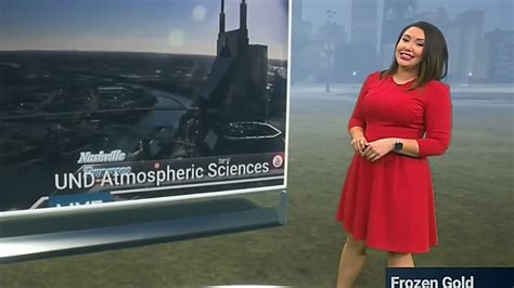 Felicia Combs 111321 Red Dress Weather Channel Rear View Easy