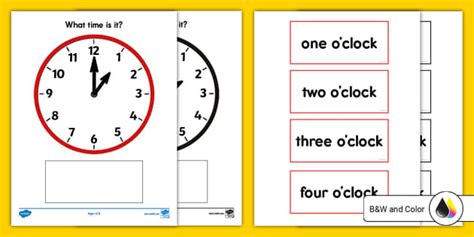 Telling Time To The Hour Clock Matching Activity Twinkl