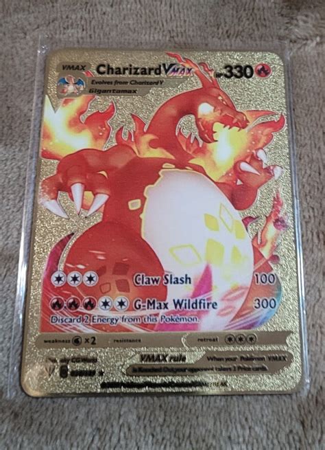 Mavin Charizard Vmax Gold Metal Pokemon Card