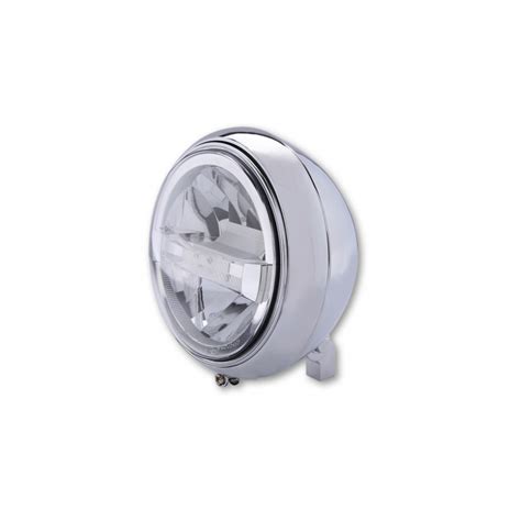 Faro Moto Anteriore Bates Style Led Yuma Type Cromato