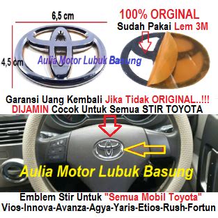 Jual Emblem Logo Stir Setir Toyota Original Vios Innova Fortuner Avanza