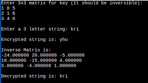 To Implement Hill Cipher Encryption Decryption