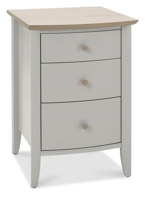 Bentley Designs Whitby Scandi Oak And Warm Grey 3 Drawer Nightstand At