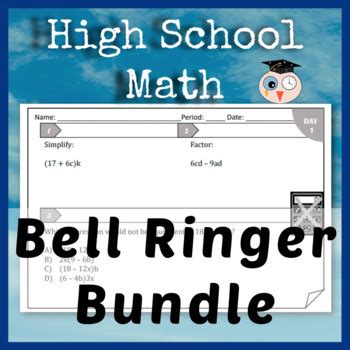 Math Bell Ringers for High School by Time Flies | TpT