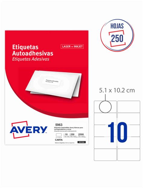 Código 5963 Avery Med 101 6 x 50 8 MM Marblas SRL Etiquetas