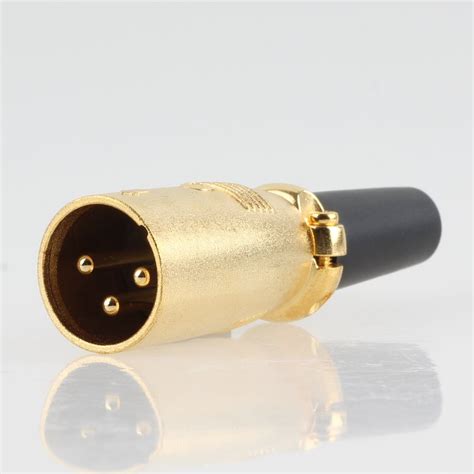 Xlr Mikrofon Stecker Polig Mit Zugentlastung Goldfarben