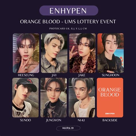 Jual REPLIKA PHOTOCARD ENHYPEN ORANGE BLOOD BROADCAST SPONGE MUSIC EN