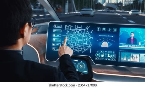 Futuristic Concept Stylish Businessman Setting Location Stock Photo