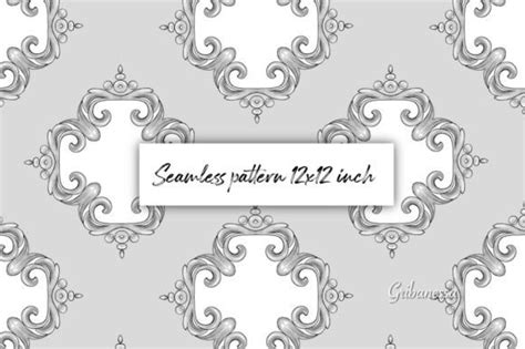 Black And White Baroque Seamless Pattern Graphic By Gribanessaart