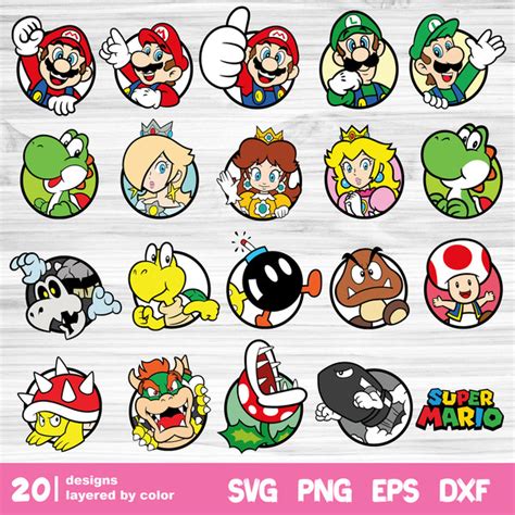 Super Mario Svg Bundle Super Mario Png Mario Svg Luigi Sv Inspire Uplift