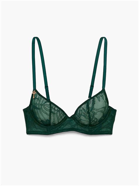 Shadowplay Lace Unlined Demi Bra in Green | SAVAGE X FENTY