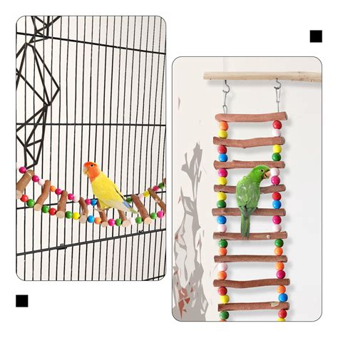 Natural Wooden Bird Ladders Bird Ladder Bird Cage Ladder Colorful