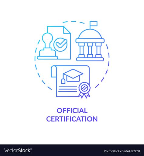 Official Certification Blue Gradient Concept Icon Vector Image