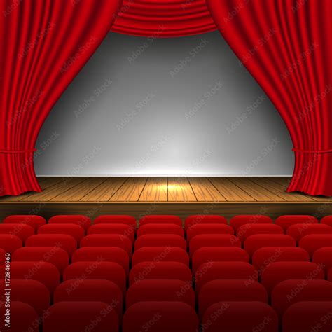 Open premium red curtains theater background movie presentation design ...