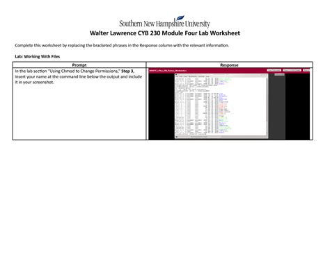 Cyb Module Four Lab Worksheet Walter Lawrence Cyb Module Four