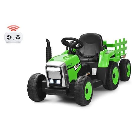 COSTWAY 12 V Tracteur Electrique Enfants avec Remorque Télécommande 2